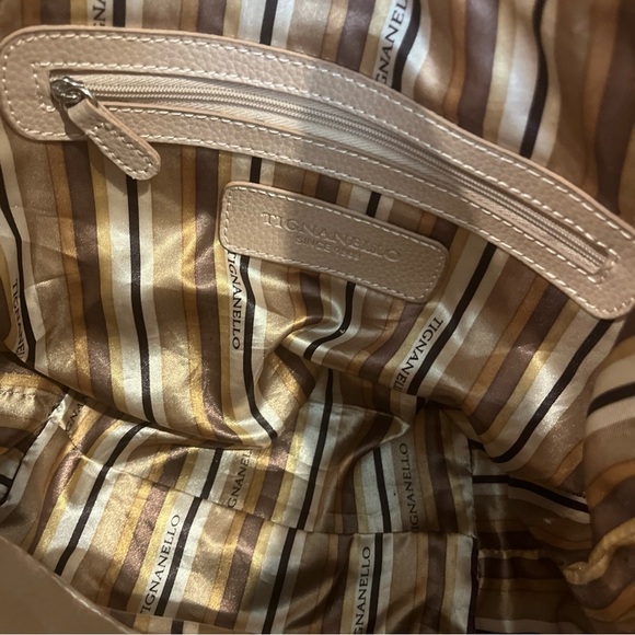 Tignanello Leather Satchel Shoulder Bag Multi CC Slots Organizer Pink - Picture 12 of 13